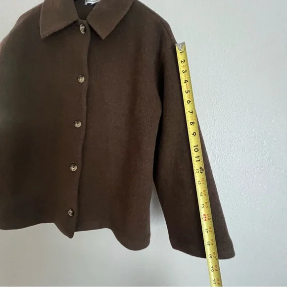 Reformation Rocky Brown Button Front Oversized Shirt Jacket in Nutella Size S - Picture 5 of 7